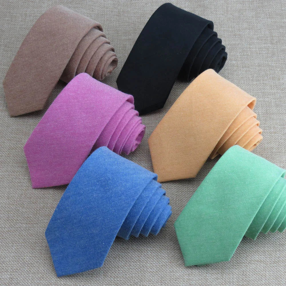 2024 Good Quality Monochrome Narrow Tie Marriage  New Cotton Boutique White Point Plain Cotton Tie