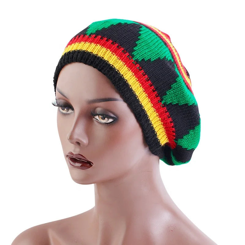 Unisex 100% Wool Fashion Knit Rasta Crochet Slouchy Image Style Sports Cycling Casual Beach & Ski Reggae Ethnic Beret Hat