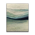 Wholesale Modern Simple Gradient Green Abstract Hand-painted Metal Framed Paper 3D Wall Art for Living Room Hotel Project