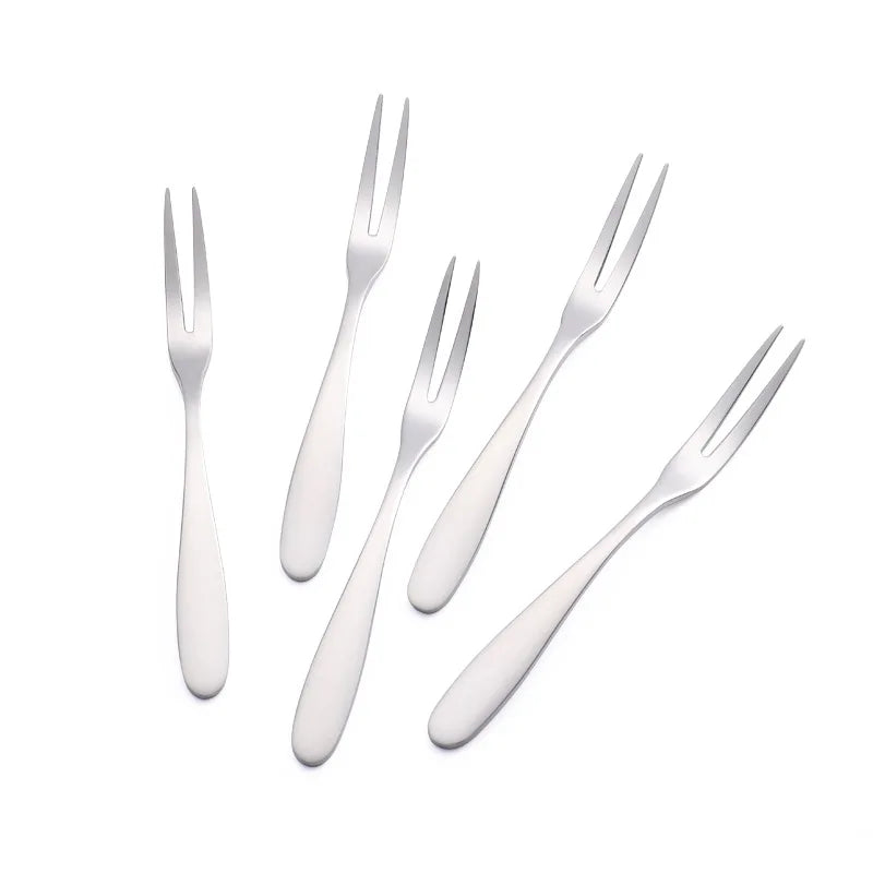 Stainless Steel Forks Multifunctional Tasting Appetizer Cake Dessert Salad Fruit Fork