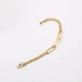Fenny 18K PVD Gold Plated Paper Pin Link Basic Chain Mixed Chain Bracelet for Women Stainless Steel Jewelry Wholesale