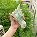 Wholesale Natural Stone Animal Xiuyan Jade Hsiuyen Jade Dragon Head Skulls for Decoration