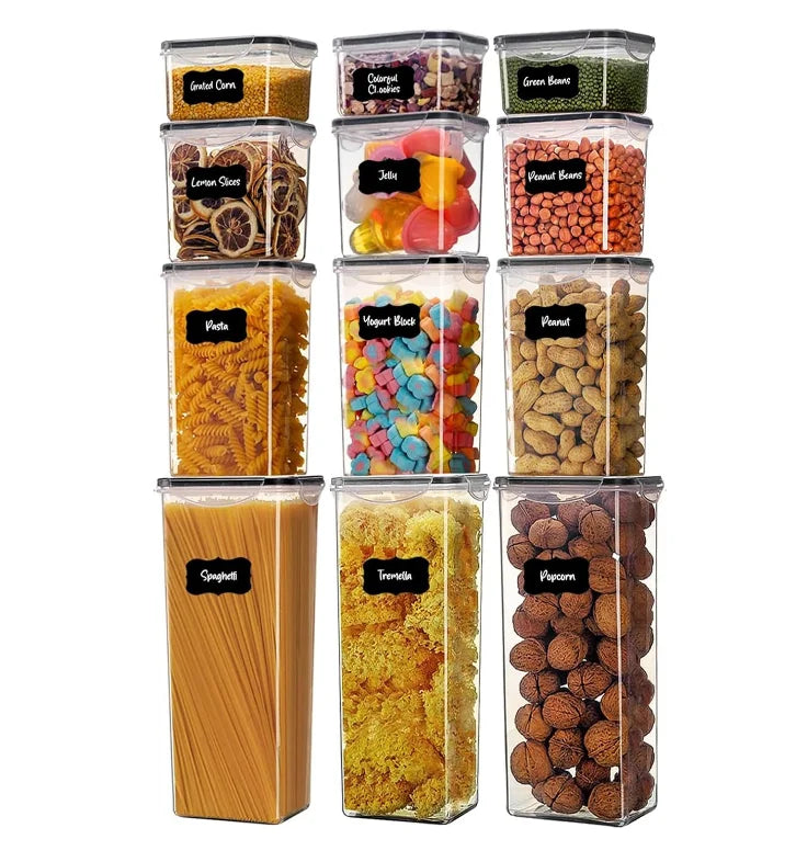 OWNSWING 12Pack Airtight Food Storage Container Sugar Flour Dry Food Cereal Kitchen Organizers Food Storage Containers Sets