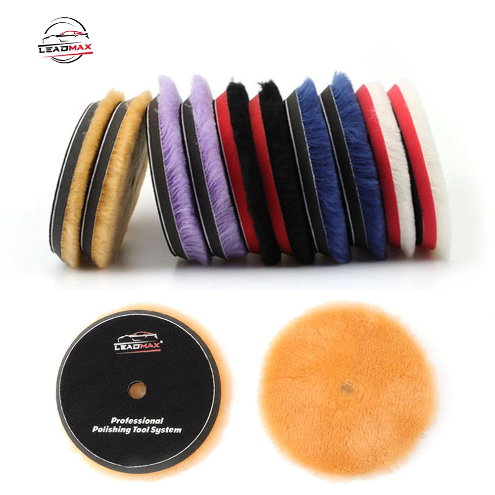 LEADMAX Custom Designed 5-inch Japanese Short Wool Polishing Pad Rough Cut Wool for Car Polishing Custom Size