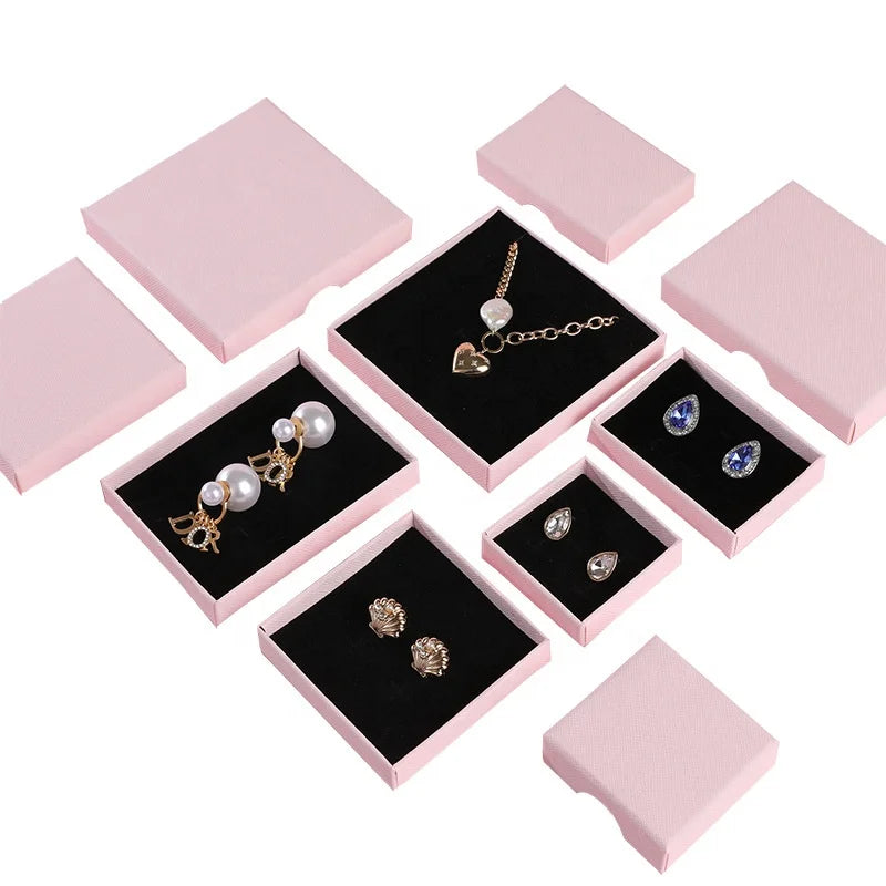 CSMD Chinese Manufacturers Small Minimum Orders Quantities Ready to Ship Small Cardboard pink Jewelry Box Packaging for Earrings