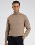 OEM Men's Classic Merino Wool Winter Pullover Long Sleeved Turtle Neck Sweater Anti-Shrink Anti-Wrinkle Breathable Knitted Weave