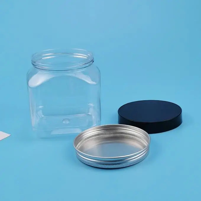 New Design Factory Wholesale PET Fat Jar Food Packaging 380ml 480ml Transparent Candy Jar and Sugar Plastic Container With Lid