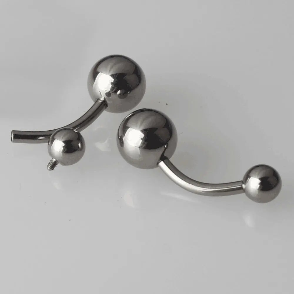 Wholesale Titanium Trendy Belly Button Ring Nail Stud Naval Piercing Ombligo Internally Threaded Top Ball 16g 14g Body Jewelry