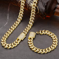 Wholesale 18K Gold Plated Women Iced Out Cuban Link CZ Prong Link Man Cuban Chain Necklace Jewelry Hiphop