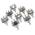 Wholesale Vintage Natural Stone Crystal Labradorite Double-Winged Dragon Sword Pendant Bracelet Accessories for Children