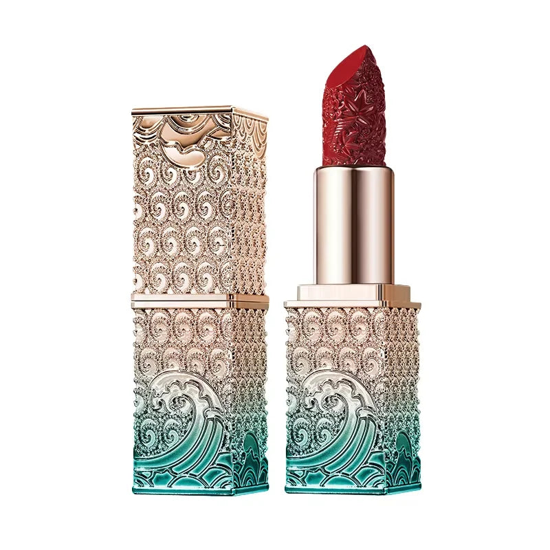Private Label Long-Lasting Soft Misty Lipstick Natural Lotus Authentic Velvet Lipstick Matte Shiny Carving Authentic Lipstick