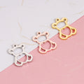 Factory Wholesale Stainless Steel Cute Animal Pendant Gold Plated Hollow Bear Charms for Necklace Bracelet Jewelry Making
