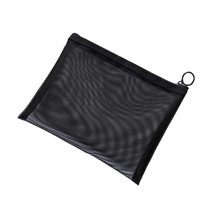 Cosmetics Storage Bag Travel Three-piece Storage Toiletry Bag Portable Storage Black Mesh Gauze Makeup Bag