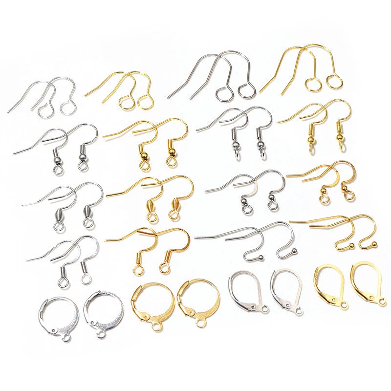 100pcs/lot 20x17mm Stainless Steel DIY Earring Findings Clasps Hooks Jewelry Making Accessories Earwire