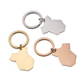 Mirror Polished Custom Made Engraved Stainless Steel Clothes Pendant Keychains for Promotional Gift