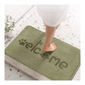 Absorbent Sponge Foam Green Durable Flannel Laser Print Toilet Non Slip Bathroom Mat