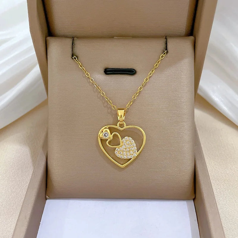 Collar De Acero Inoxidable 18k Gold Plated Stainless Steel Necklace Minimalist Light Luxury Y-Shaped Titanium Steel Necklace