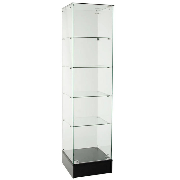 Economical Full-Visual Display Glass Cabinets Tempered Glass Freestanding Knockdown Design Multi-Purpose MDF Material for Retail