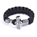 Men's Stainless Steel Nordic Viking Thor Hammer Paracord Bracelet Outdoor Sports Survival Bracelet Men's Gift