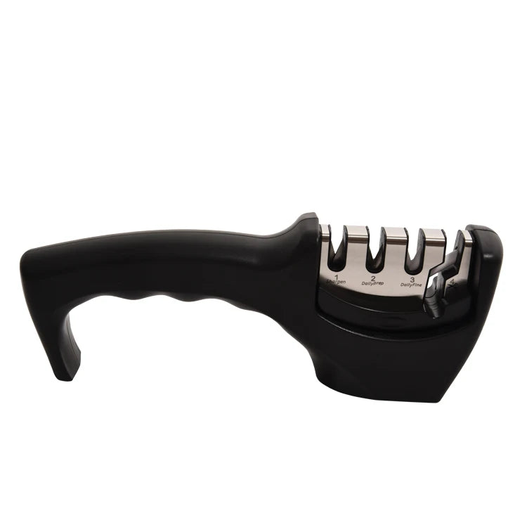 Professional Manual Kitchen Knife Sharpener 4-in-1 Steel Tool With Diamond Stainless Steel Sharpening Stone Knives Scissors More