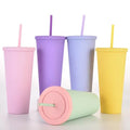 wholesale custom double wall reusable BPA free acrylic plastic 22oz matte tumbler cups in bulk Lids and Straws