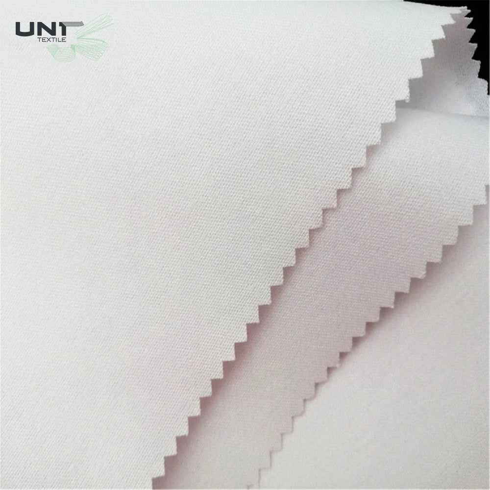 Eco-friendly China Wholesale Manufacture Hard Shirt Interlining 100% Polyester 155gsm Fusible Collar Lining for Men Shirt