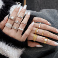 Colorful Zircon Irregularity Adjustable Ring 925 Sterling Silver Three Pearl Finger Ring for Women