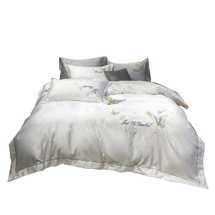 Custom Bedding Set Luxury Twin Queen King 4 Pieces Jacquard Comforter Set