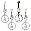 Crystal Circle Belly Button Rings Stainless Steel Butterfly Belly Ring Cute Pink Navel Barbell Piercing Nombril for Women Mix