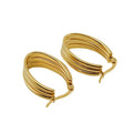 Fashion 18K Gold Plated Style New Exaggerated Earrings Female Round Gold Stainless Steel Earrings Wholesale