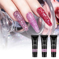 Pink Poly Acrylic Gel X Extend Gel Nail Extension Builder Buildergel Glitter Poly Gel