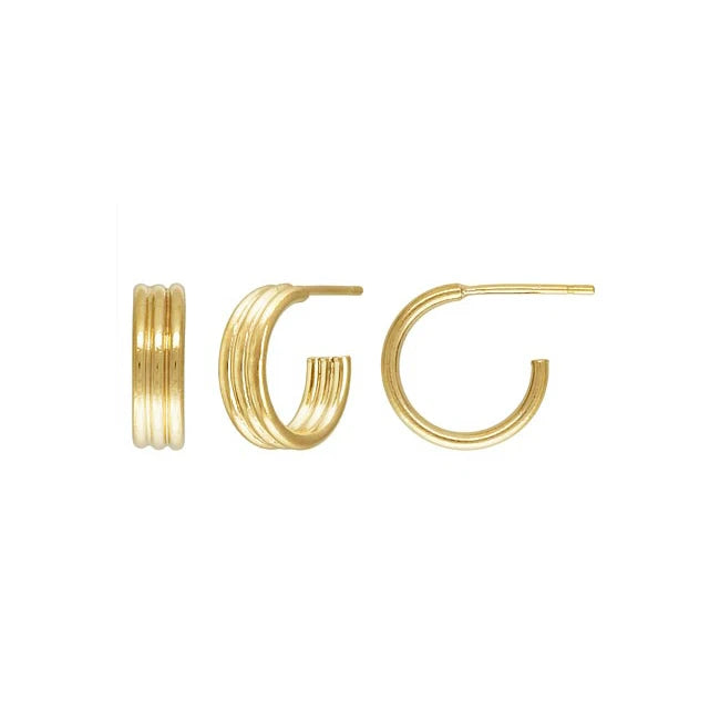 GE127 2022 New Design 14K Gold Filled C Shape Circle Minimalist Clips Stud Earrings for Women
