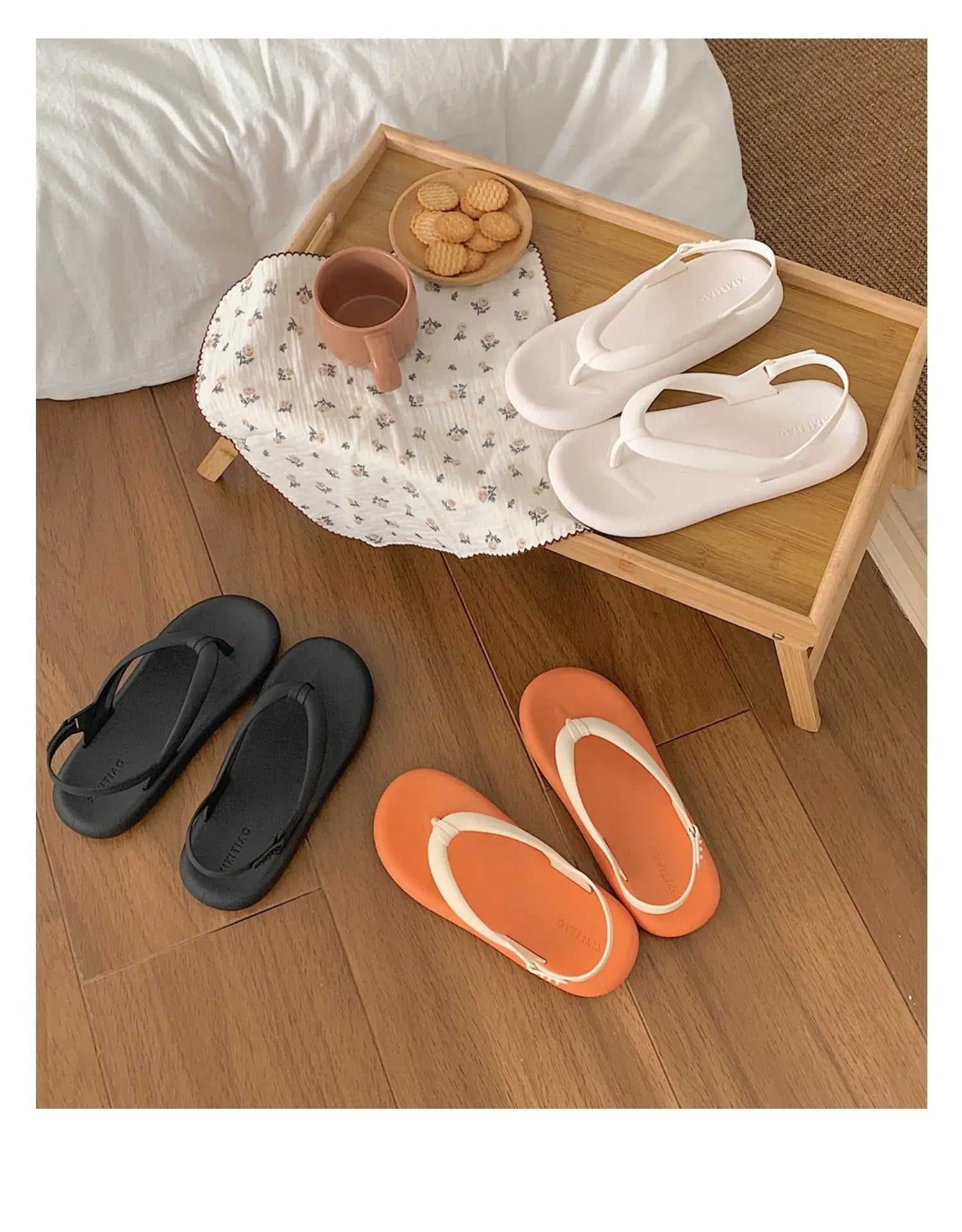 New Fashion Women's Niche Clip-Toe Flip-Flops Casual Wear Soft Sole Seaside Holiday Beach Sandals for Breathable Waterproof