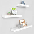 Modern Floating Wall Shelves Set of 3 Wood Wall Mount Ledges for Living Room Wooden Shelves for Wall