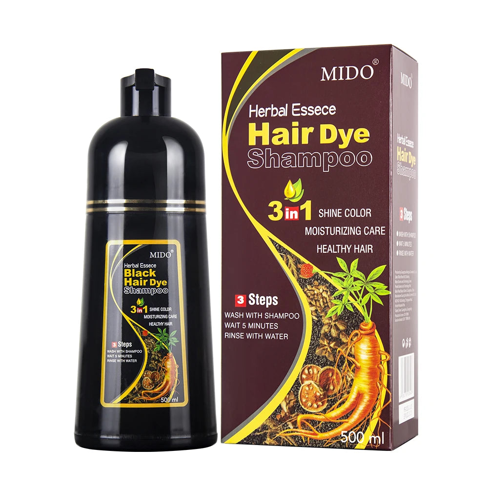 5 in 1 Natural Hair Color Shampoo Black Hair Dye Shampoo for White to Black Hair Color Shampoo