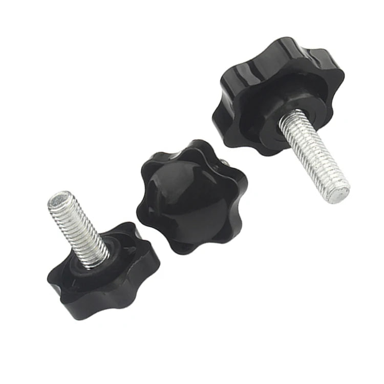 Black Plastic Star Hand Thumb Screws Handle Twist Adjustable Knob Tightening Screw Bolts