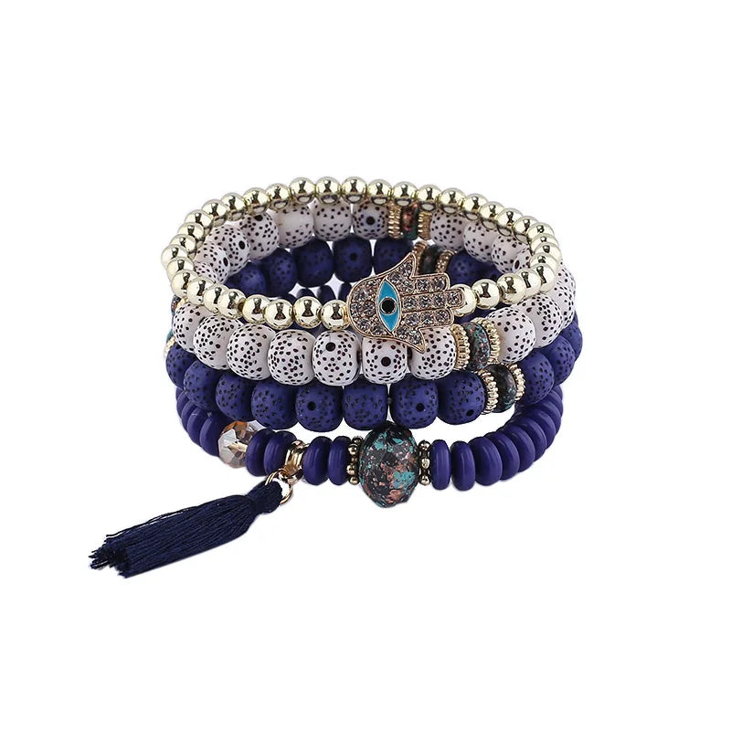 New Accessories Bohemian Ethnic Style Bracelet Fashion Hand Turquoise Tassel Beaded Bracelets