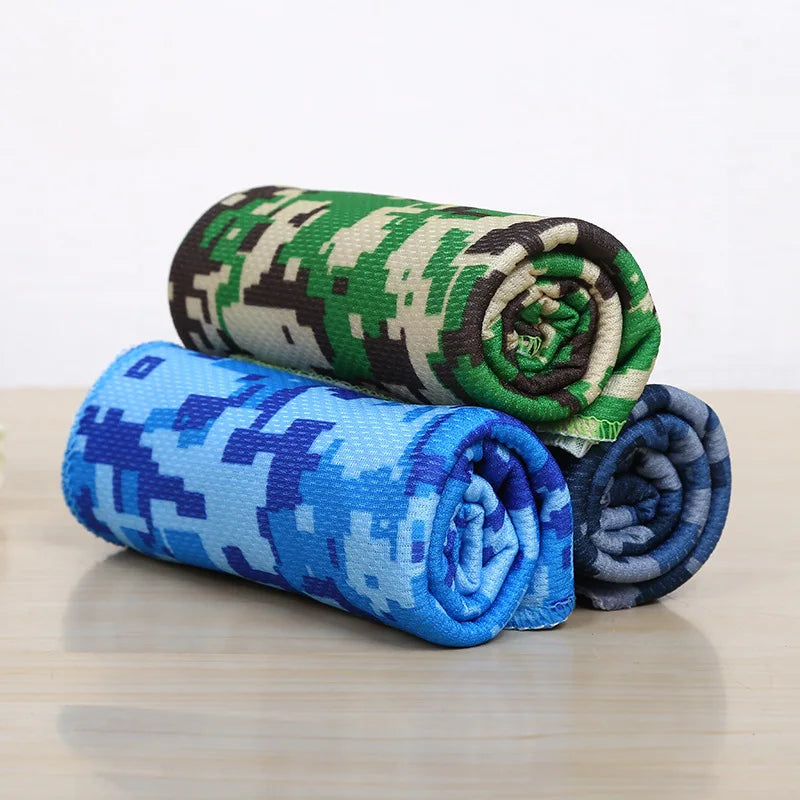 Cheap Universal Camouflage Camo Color Breathable Traveling Workout Mountaineering Instant Cooling Towel for Sports Event Gift