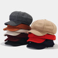 Women's British Retro Casual Short Brim Hat Autumn Winter New Light Plate Newsboy Cap Street Fashion for Sports