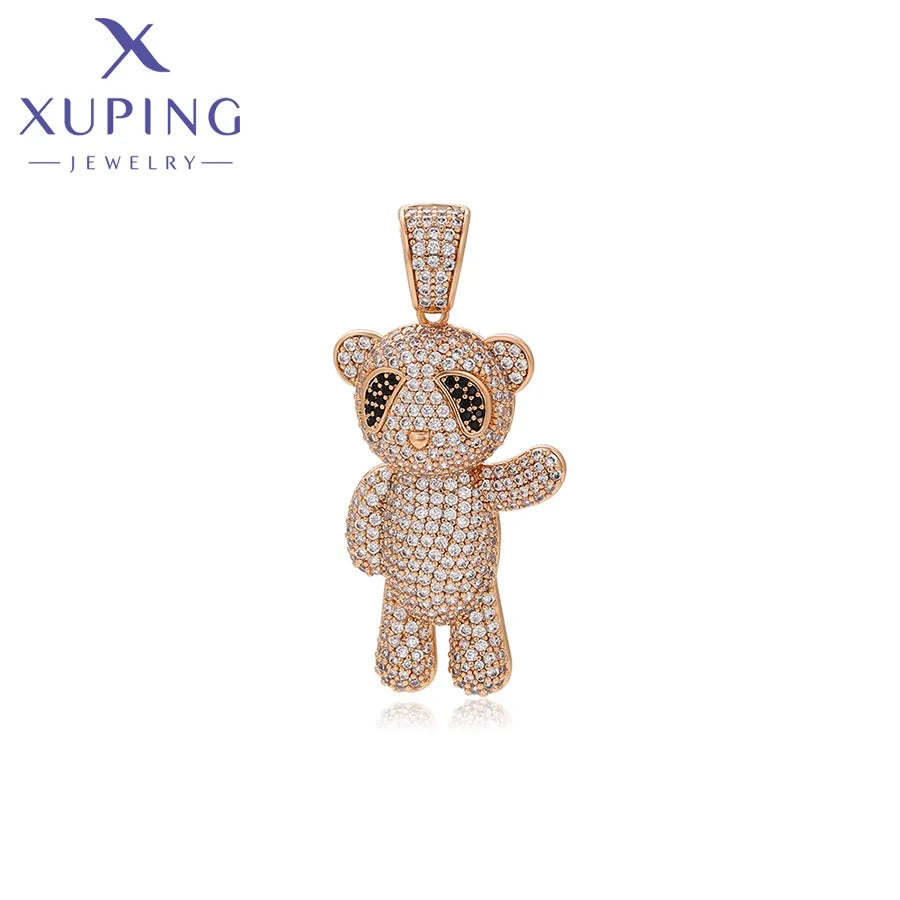 X000798781 Xuping Jewelry 18K Gold Plated Cute Iced Out Bear Fashion Pendant for Necklace