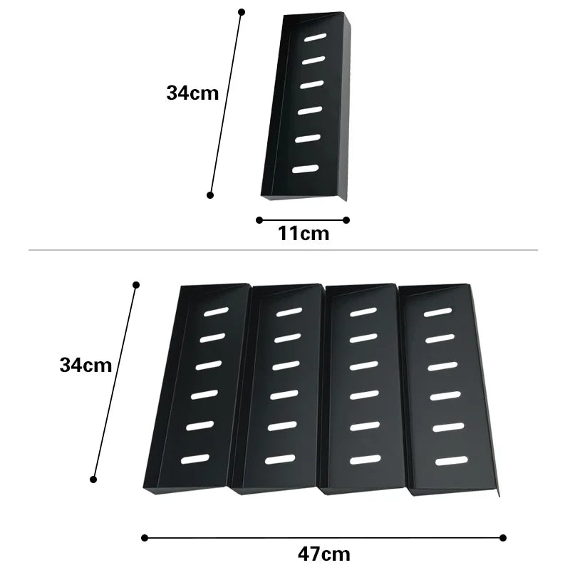 4 Layers Wholesale Household Seasoning Storage Seasoning Storage Organizer Rack Kitchen Spice Storage Tray Drawer Metal Black 50