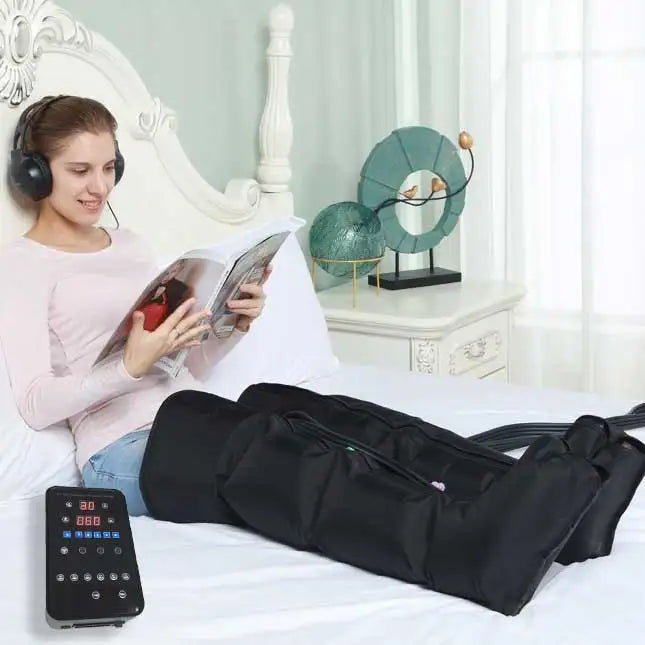 XXL Professional Sequential Air Compression Therapy System Leg Massager Air Compression Boot for Foot and Calf Circulation