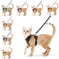 Breathable Mesh Padding Cat Harness and Leash Set Escape Proof Adjustable Safe Kitten Harness and Leash for Walking