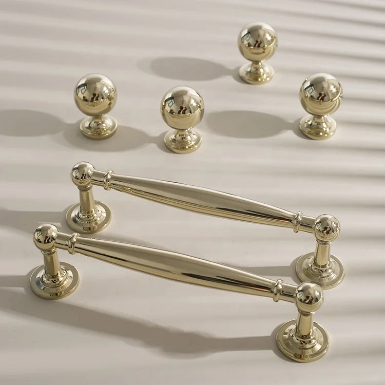 Hot Sale Chrome Silver Polished Gold Brass Handles Cabinet Furniture Copper Pull