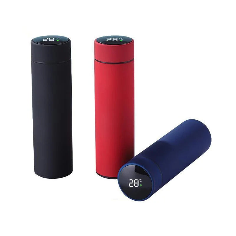 2024 Custom 500ml Capacity Portable Cup Thermos New Colorful Straight Tube Smart Display Stainless Steel 304 New Year Gift Idea