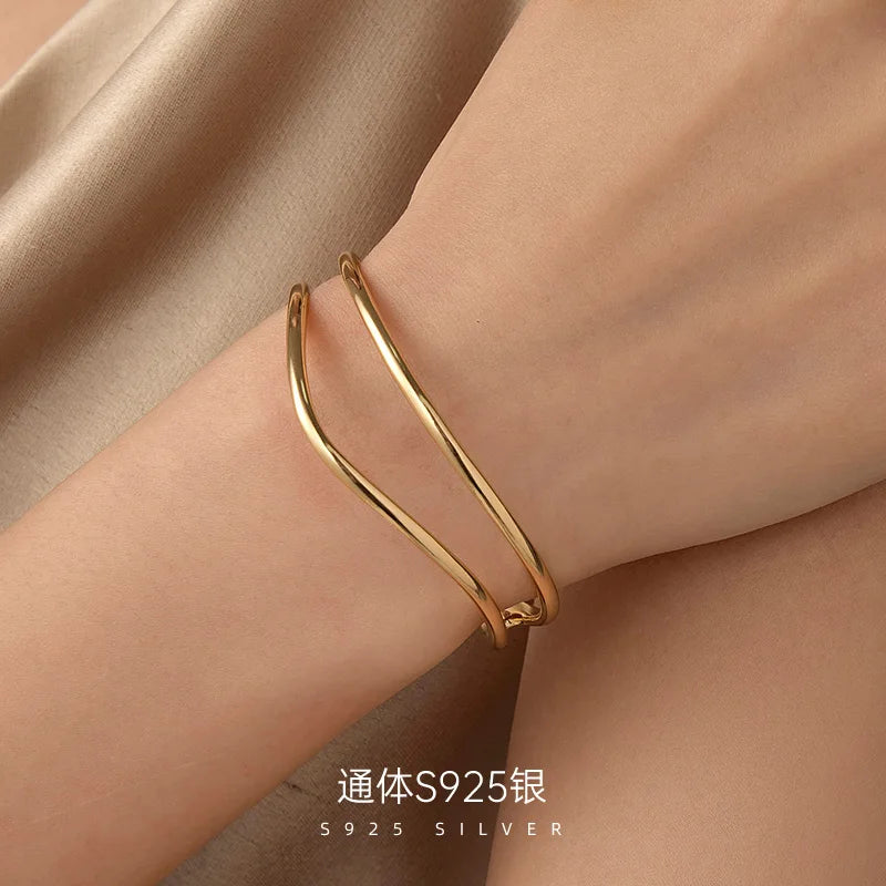 Cuff Bangle Silver Design Gold Plated Bangles Bracelet
