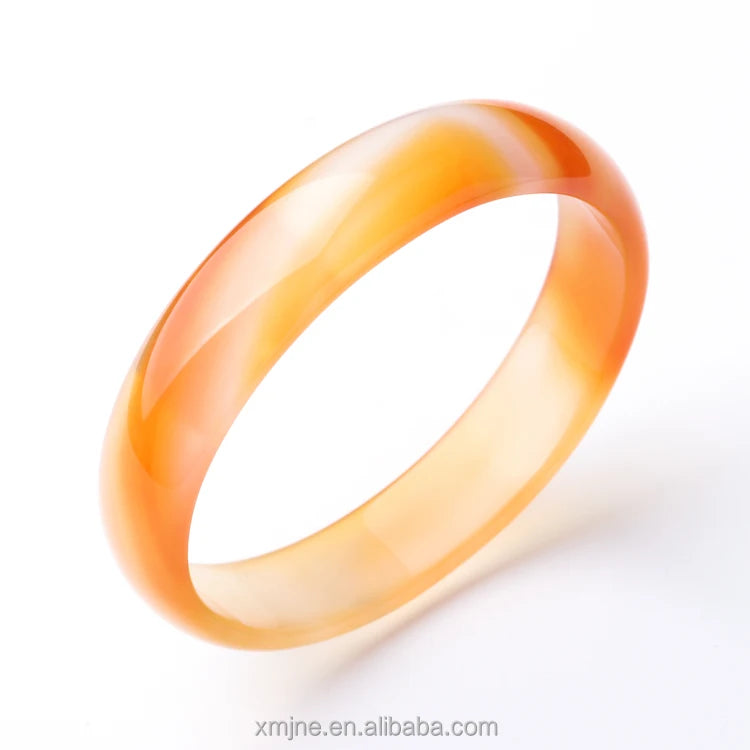 Red Agate Bracelet Medium Width Natural Carnelian Agate Jade Bracelet Fashion Women's Fashion Jewelry