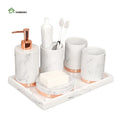 Hot Sale Hotel Dedicated Nordic Ceramic Bathroom Accessories Set Press Emulsion Bottle Set