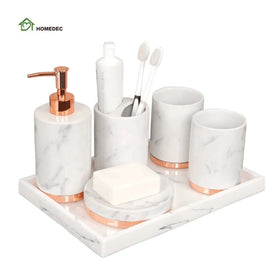 Hot Sale Hotel Dedicated Nordic Ceramic Bathroom Accessories Set Press Emulsion Bottle Set