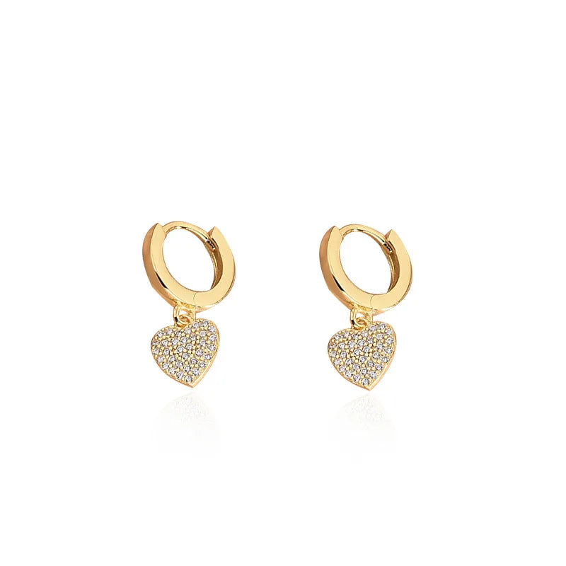 Hainon Tiny Heart Earrings 925 Sterling Silver Dangle Earrings for Women